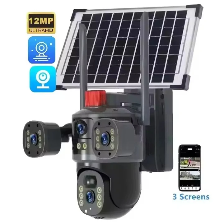 

Dual Lens Security 360 Solar Powered Camera Wifi Connect 2.4Ghz V380 Pro 4G Outdoor Solar Security Cctv Camera With Solar Panel