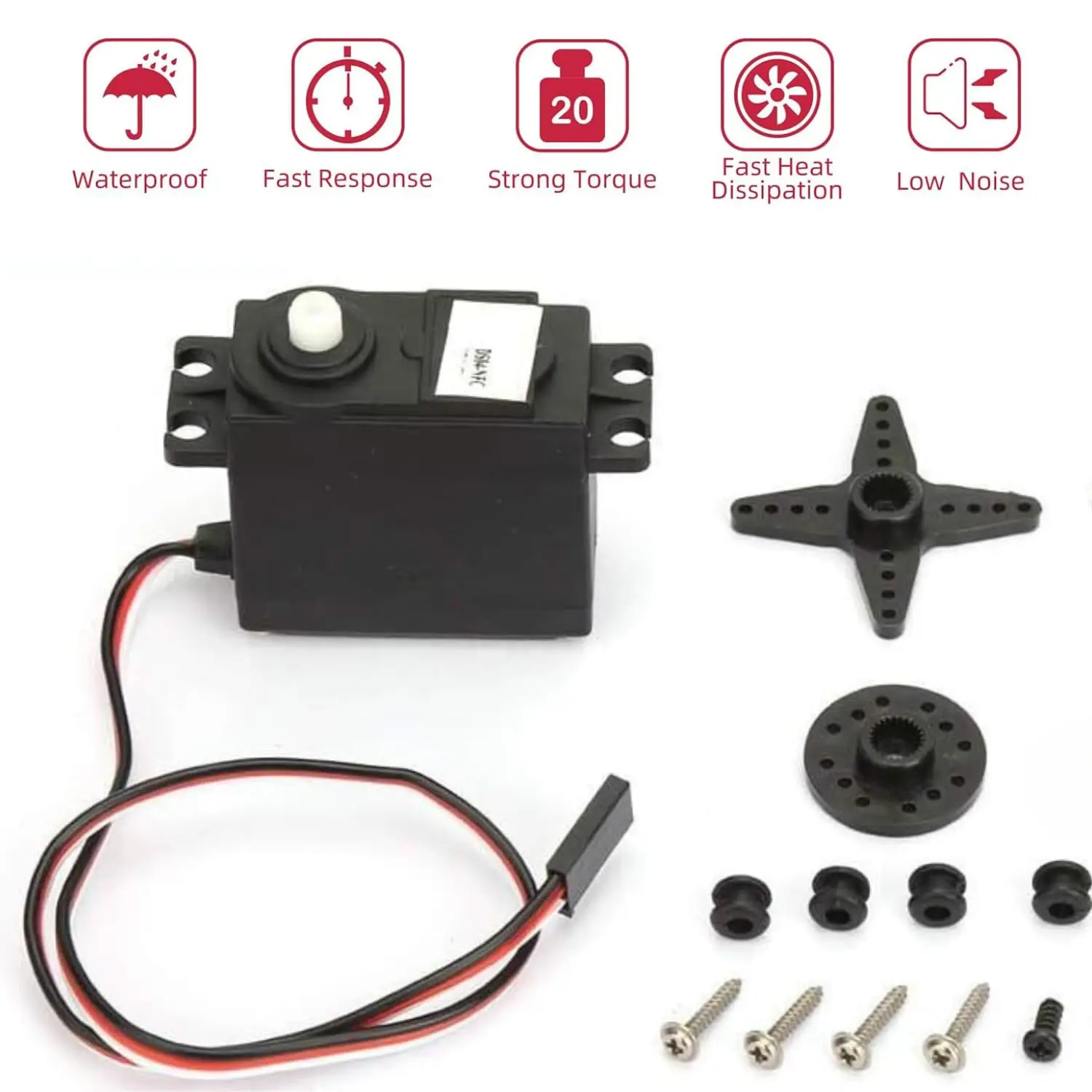 DEWIN Rotation Servo Motor Continuous Rotation Servo DS04-NFC 360 Degree Continuous Rotation Servos DC Geared Motor for RC Robot