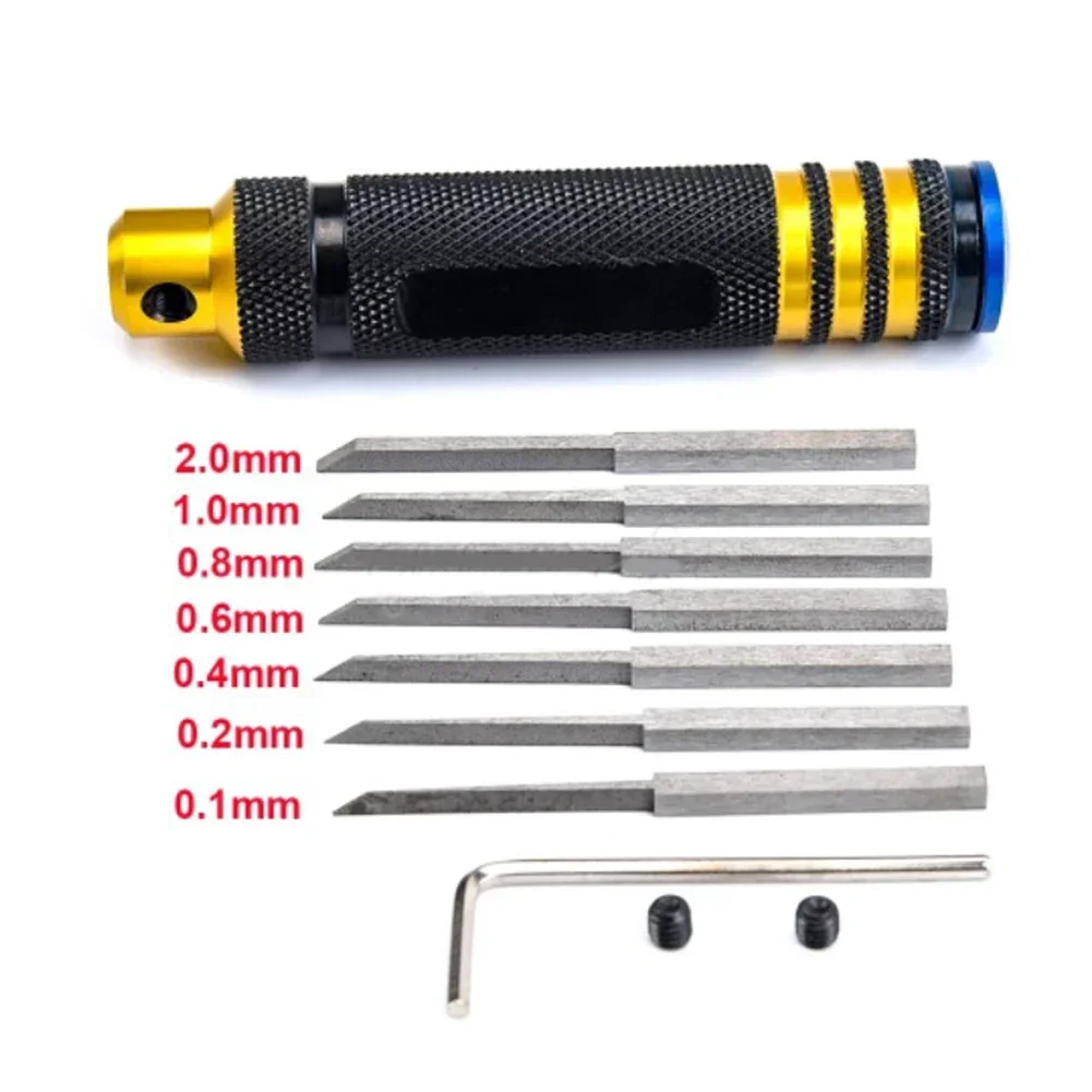 Prime Model Scriber With Blade Resin Carved Scribe Line Hobby Cutting Tool Chisel 7 Replace Blades For RC Car Airplane