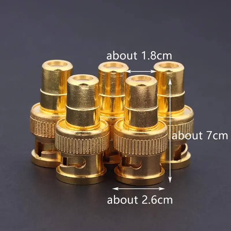 Video Audio AV Cables BNC Male To RC Female Adapter 75ohm Gold Plated Connector BNC Male To RC Female