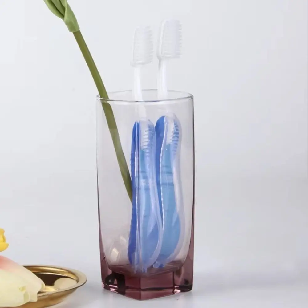 Plastic Disposable Toothbrush Portable Hygiene Foldable Toothbrush Comb Oral Care Soft Travel Toothbrush Tooth Cleaning