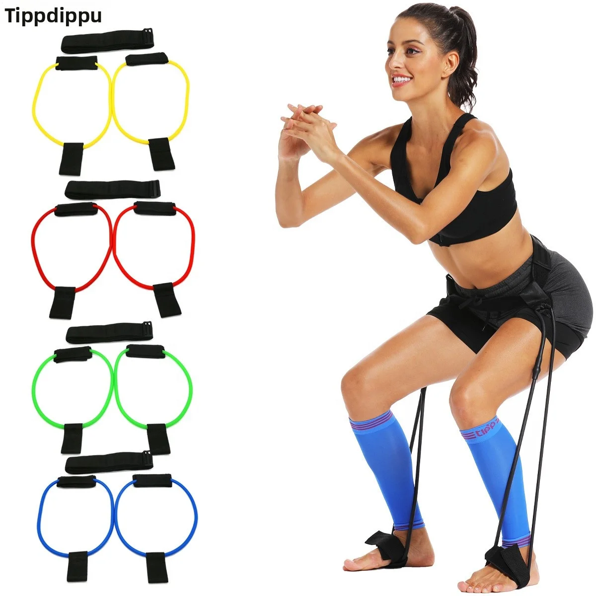 Resistance Bands Set, TPE Basketball Jump Training, Glute Leg Strength Squat Aid for Track Field High Jump Use