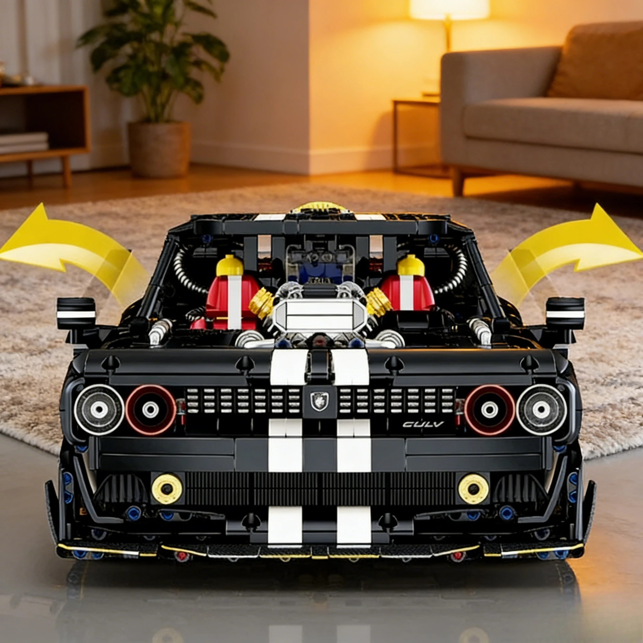 GULY 10637 Remote Control Supercar Model Building Block Set 3751Pcs 1:8 Creative Sports Car Bricks Toy for Boys Birthday Gift