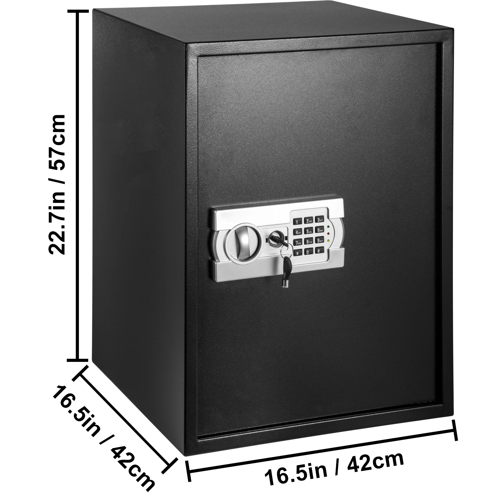 VEVOR Tresor Elektronischer Möbeltresor 65 L, Tresor Elektronik Zahlenschloss Safe Möbeltresor Schwarz, Safe Tresor stabile Kohlenstoffstahl Feuerfest Wasserdicht mit LCD Bildschirm 36 x 35 x 52 cm