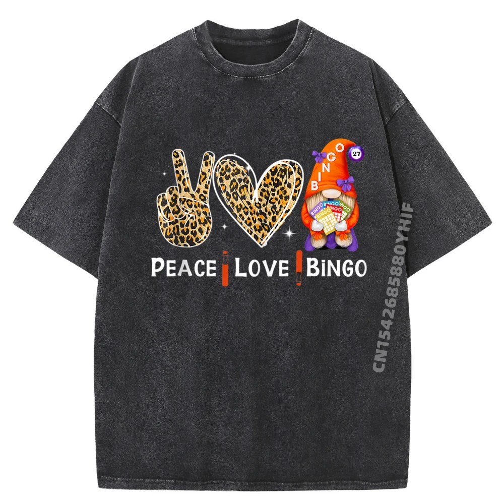 

Мужская одежда Peace Love Bingo Harajuku, футболка с графическим рисунком, мужская дышащая стираная одежда, мужские мягкие топы с принтом