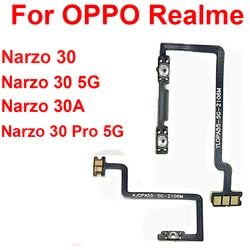 Przyciski regulacji głośności elastyczny kabel do Oppo Realme Narzo 30 30 Pro 30A 5G klawisze po stronie głośności zasilania na części przycisku wyłączania