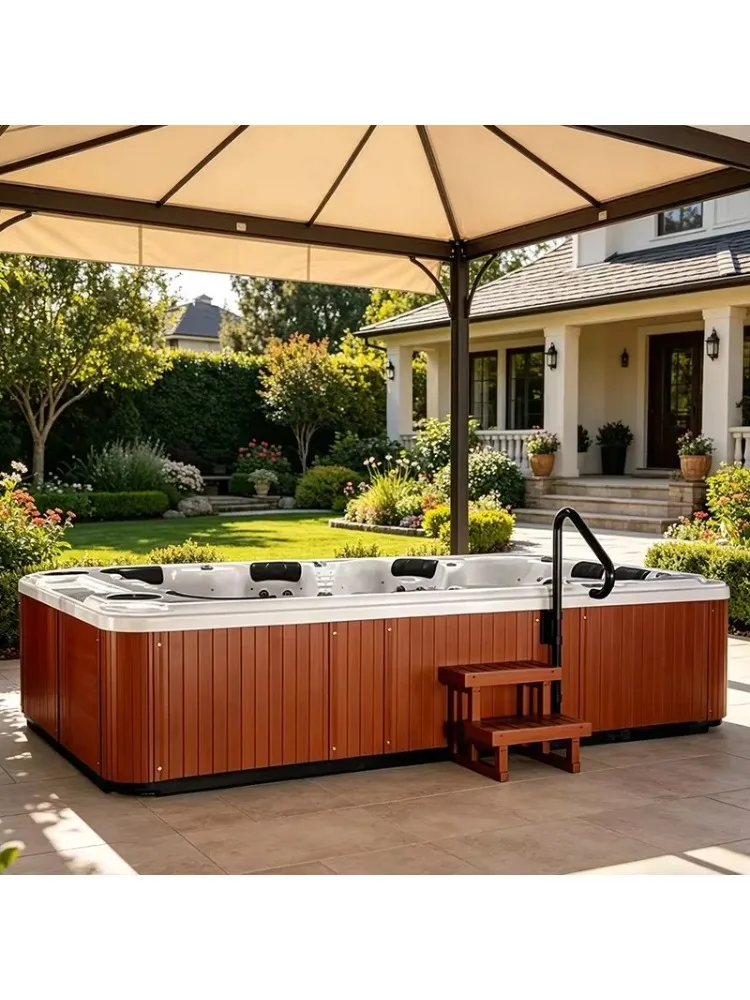 2026 New FL Customized Rectangular Hydrotherapy Spa Tubs Outdoor Ground Swimming Pool Swim Spa Endless Massage Feature