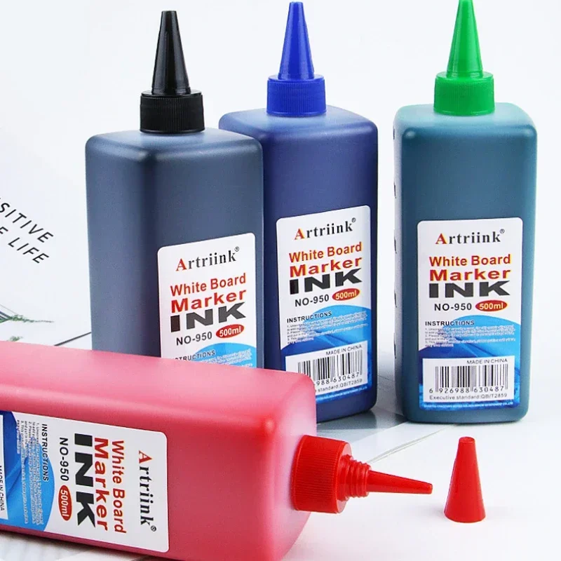 caneta marcadora erasable a base de agua solucao de enchimento ecologica suplemento de tinta preto vermelho verde azul 500ml 01