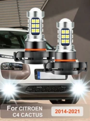 2Pcs LED Fog Light Bulb Car Front Lamp PSX24W 2504 12276 Accessories for Citroen C4 Cactus 2014 2015 2016 2017 2018 2019 2020