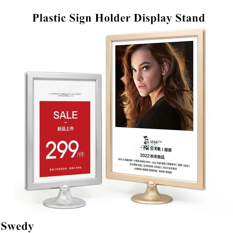 A5 148x210mm Plastic Sign Holder Display Stand Table Card Stand Menu Price Label Paper Photo Picture Advertising Poster Frame