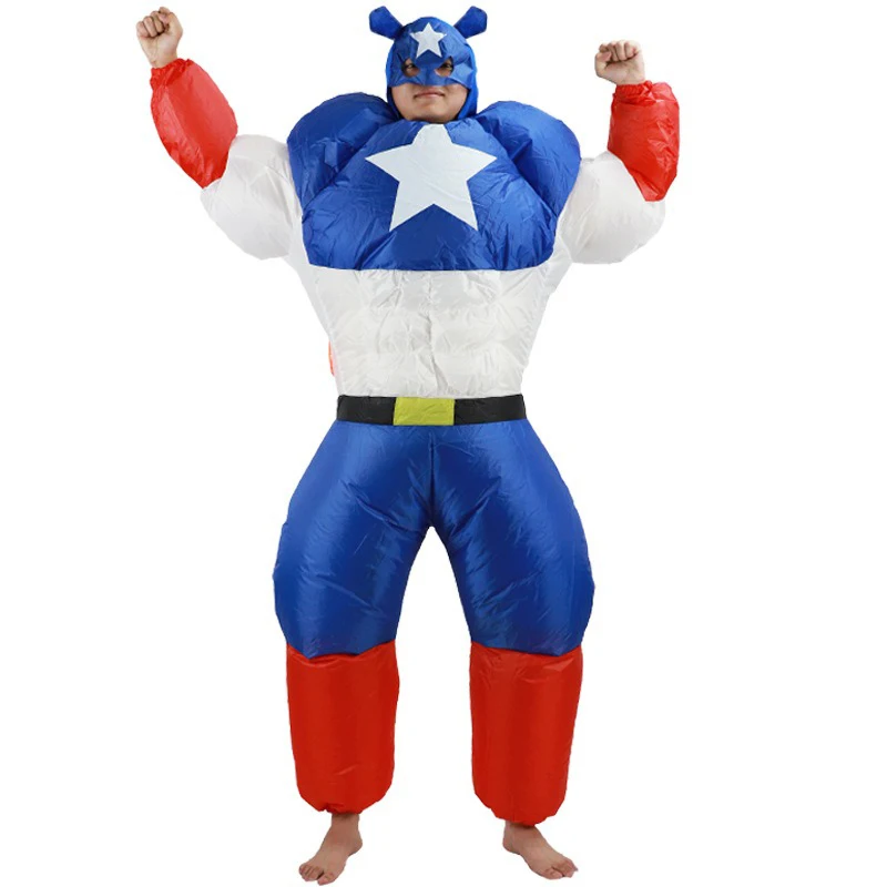 

Captain America Inflatable Suit Entertainment Performance Cosplay Clothing Prop Festival Party Wear Cartoon Doll Costume