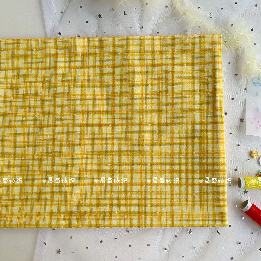 145x50cm 40s Baumwoll-Druckstoff im Ins-Stil Retro Karo Stern DIY Stoff für Kleidung, Haaraccessoires, Taschen, Nähstoff – Detail 10