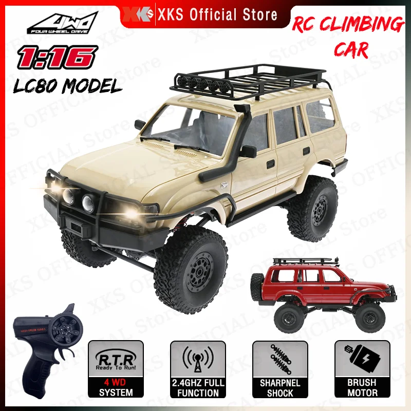 

WPL C54 C54-1 1/16 RC Car Toyota LC80 Model 2.4G 4X4 Off Road Remote Control LED Climbing RC Truck Electric Toy Car Gift for Boy