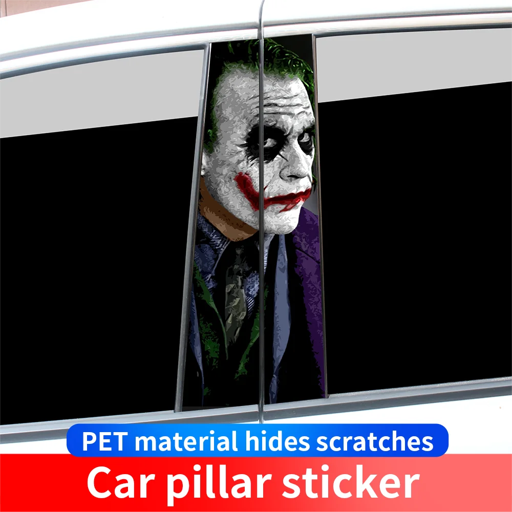 

Auto Joker Funny Stickers Car Stickers B-pillar Sunscreen DIY Auto Center Column Cover Scratches Cartoon Decoration Accessories