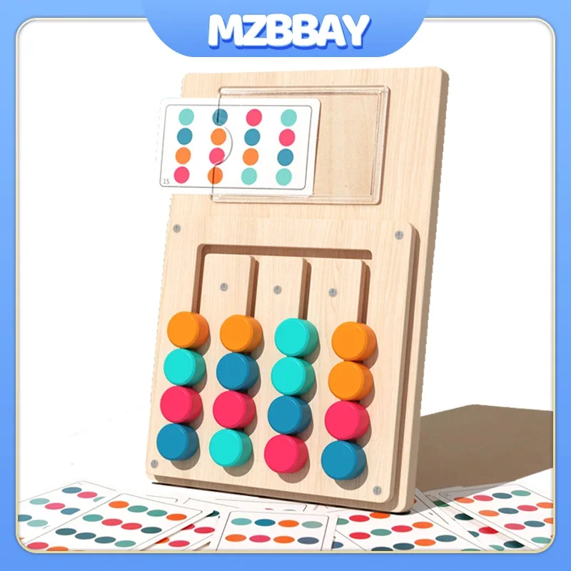 Puzzle de correspondance de couleurs en bois Montessori, jeu de société, forme de couleur, jeu d'apprentissage de la Cognition, jeu de logique éducatif pour enfants