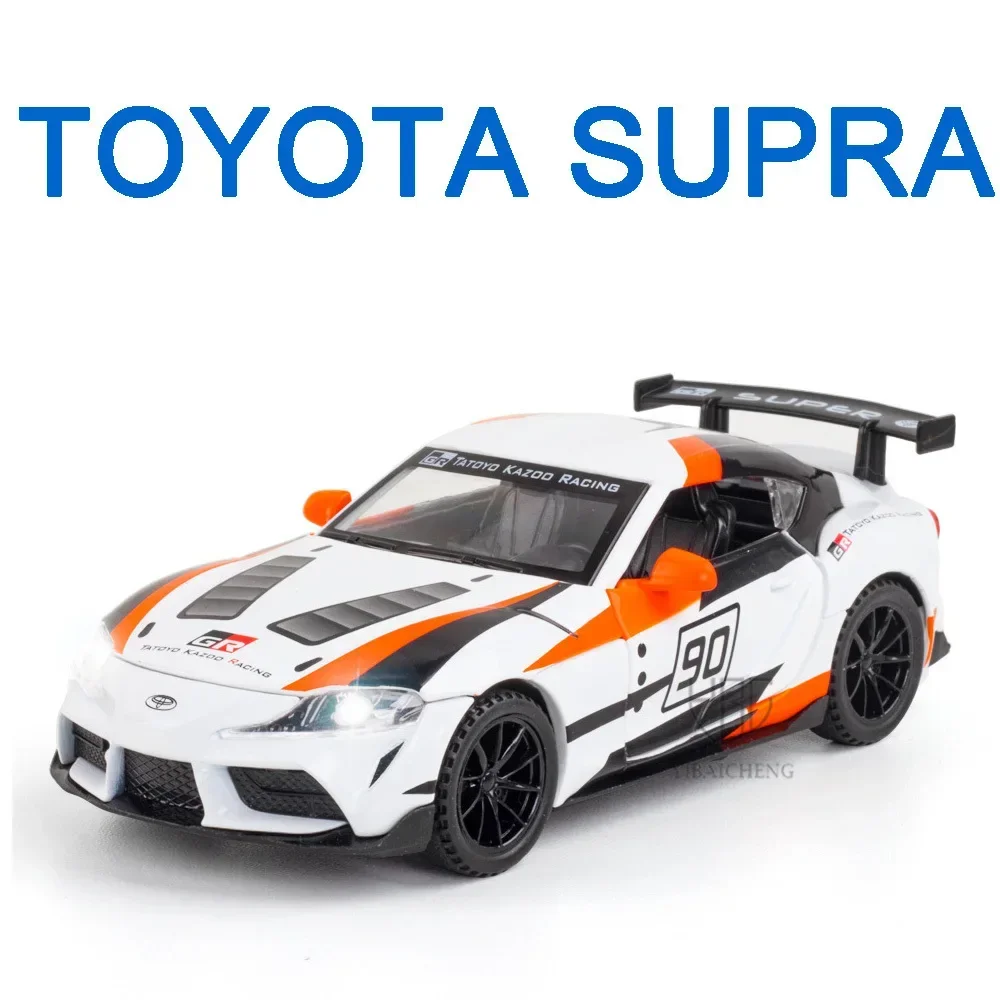 1/32 TOYOTA SUPRA GT4 Diecast Alloy Car Model Racing Car Metal Simulation Vehicles With Loght And Sound For Boy Children Gifts