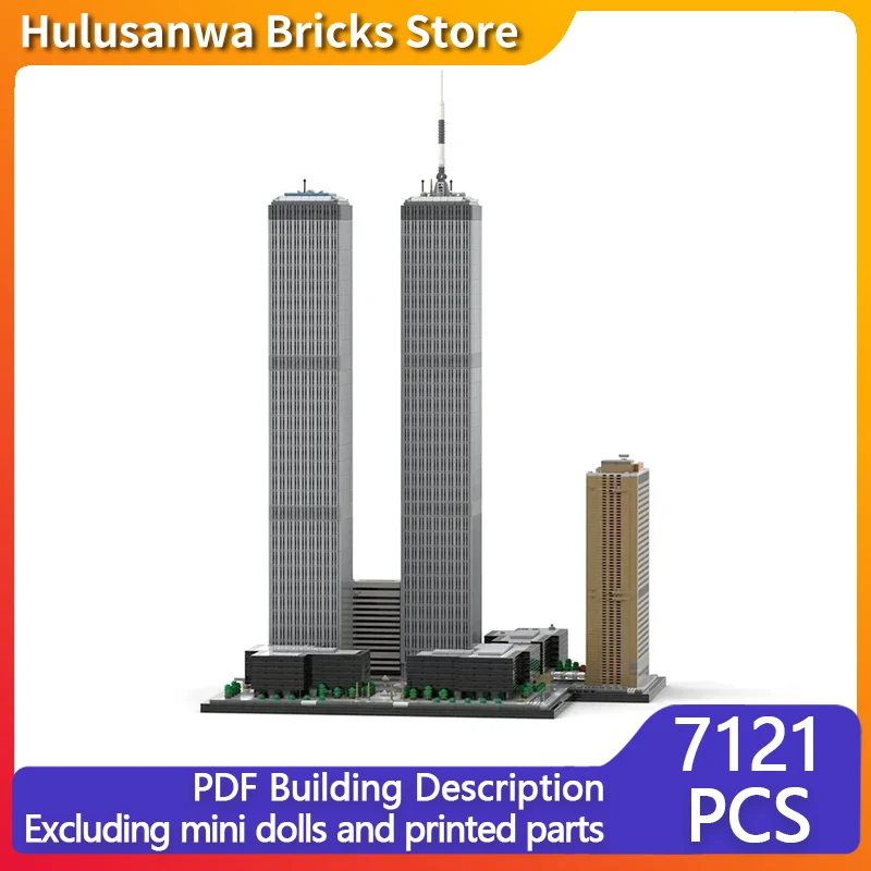 Street View Model MOC Building Bricks World Trade Center Complex Modular Technology Gifts Holiday Assemble Children Toys Suit