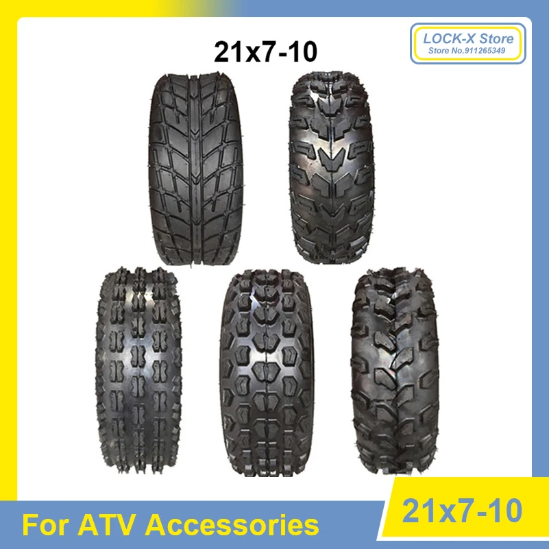 

21x7-10 Tubeless Tire 10" Inch Tyre for Motorcycle ATV Go Kart Quad Buggy 4 Wheel High Quality Thick Off-road Vehicle