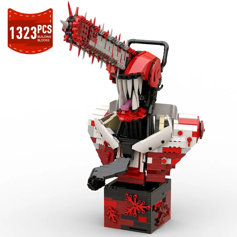 MOC Chainsawed Man Anime Action Figures Building Blocks Set Demoned Pochitared Cartoon Character Bricks Toys Birthday Gifts