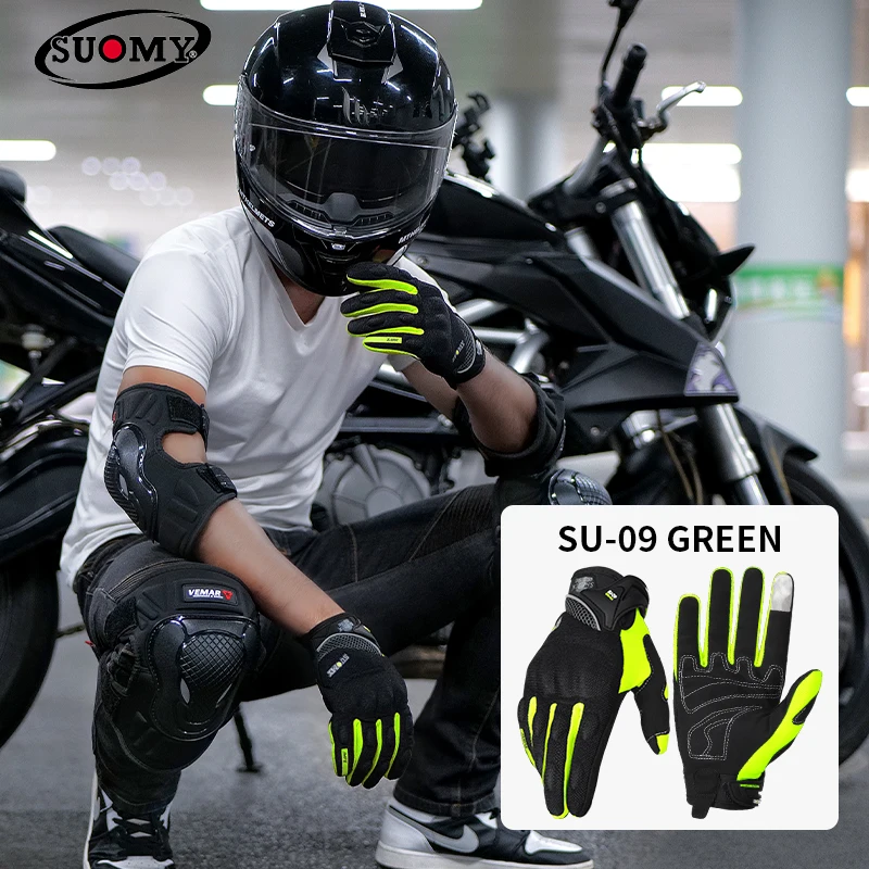Breathable Full Finger Motorcycle Gloves Racing Anti-Slip Gloves Unisex Riding Gloves Black/Green/Orange/Pink/Purple S-XXL view 3