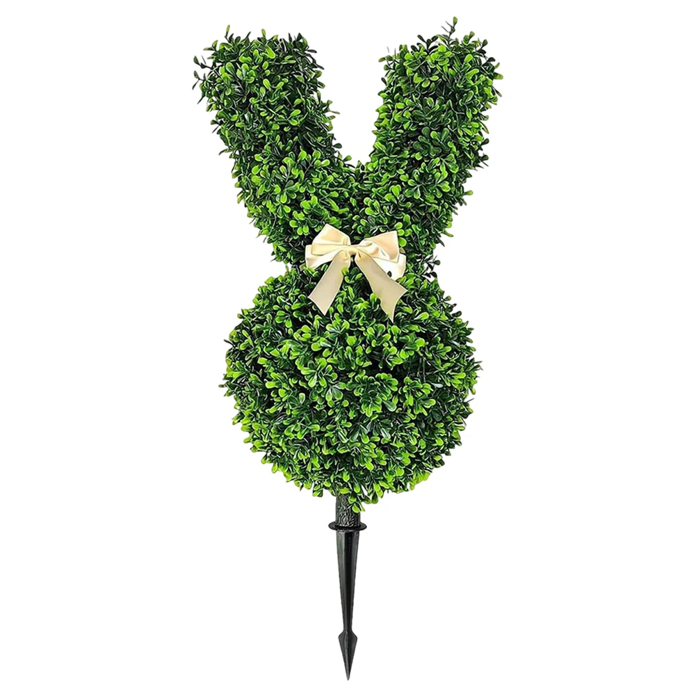 

Easter Animal Statue Topiary Sunburn Resist Simulation Bunny Plant Waterproof for Outdoor Indoor Yard Lawn Festival Decoration