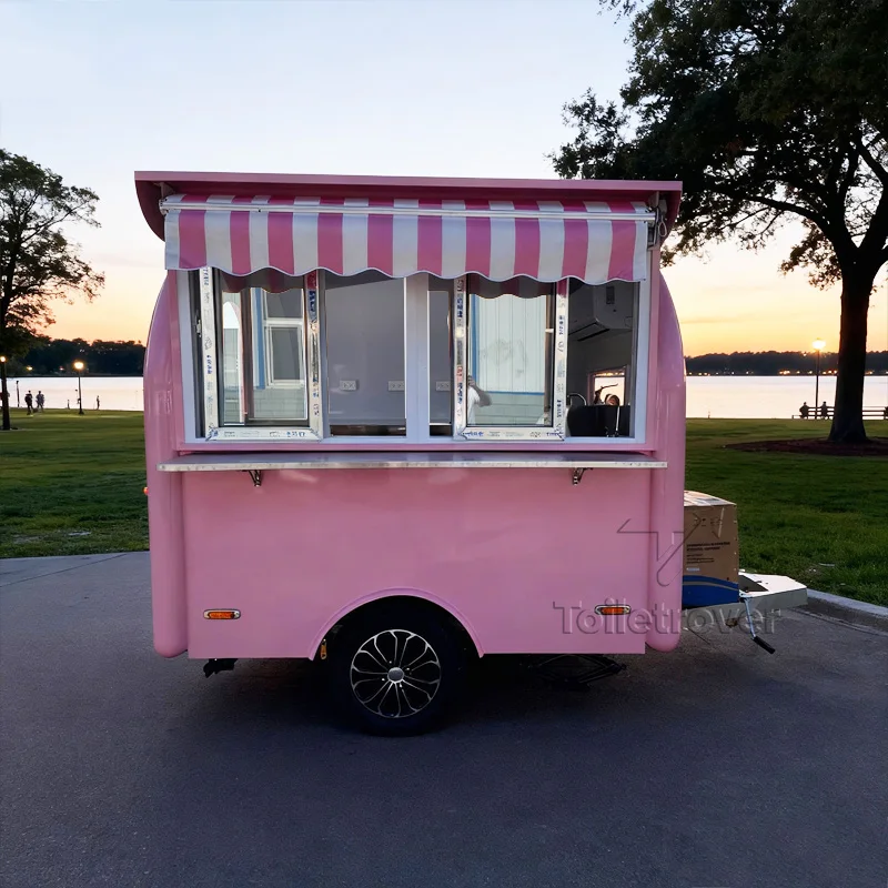 

New Design Mobile Kitchen Food Trailer Hot Dog Pizza Burger Charcoal Bbq Doner Kebab Food Truck from China