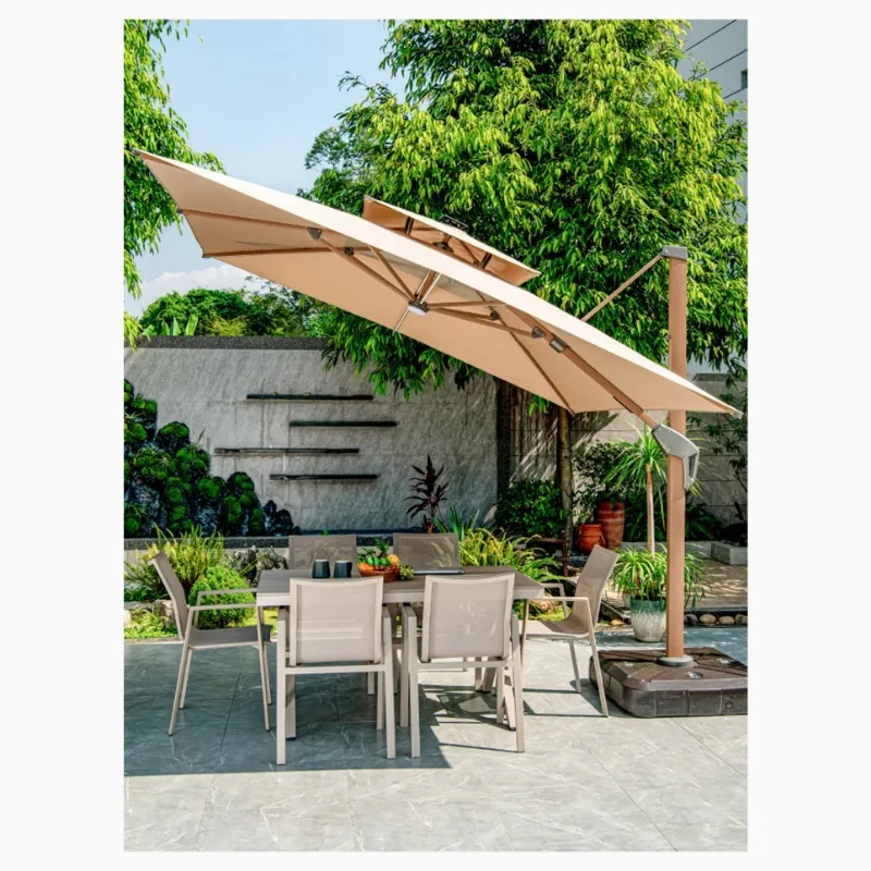 

[Бесплатный образец] Высококачественный уличный зонтик, солнечная светодиодная мощность, деревянная подставка, колонна, перепродажа, низкая цена, прямая продажа с фабрики