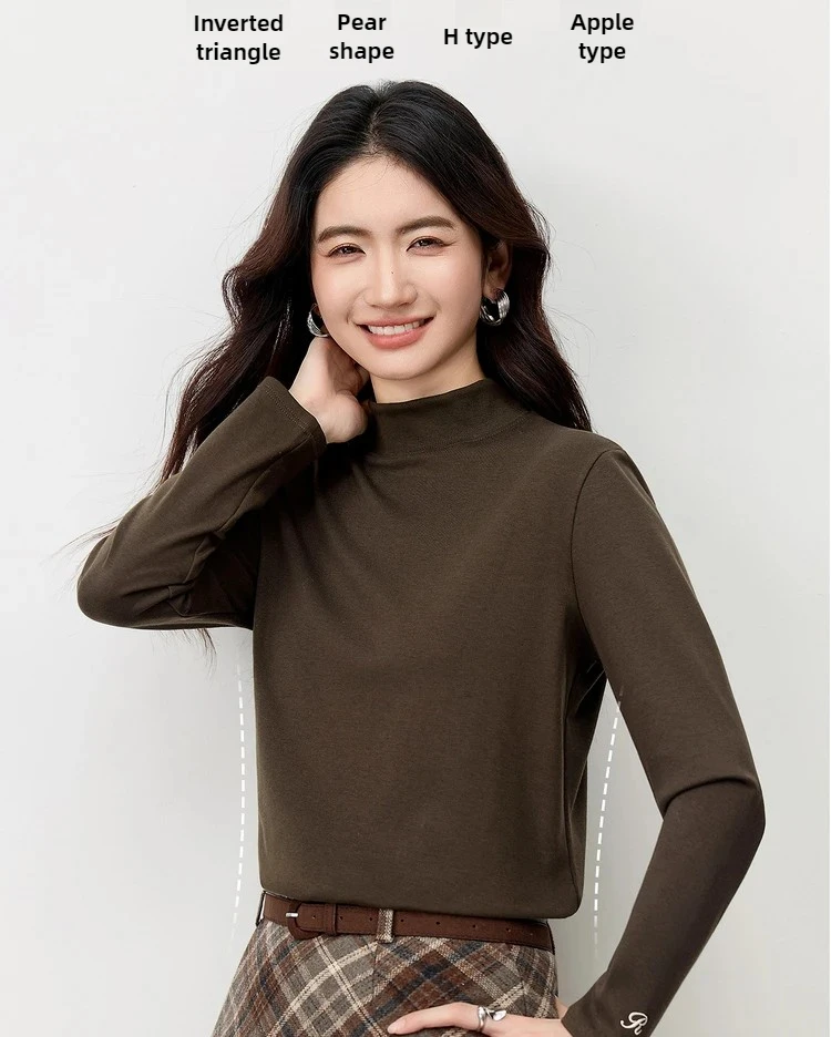 SENTUBILA Langarm-Oberteile für Damen, T-Shirt 2026 Herbst Winter, Thermisch Verdickt, Buchstaben-Stickerei, Slim Fit Top W54SF3966 – Detail 18