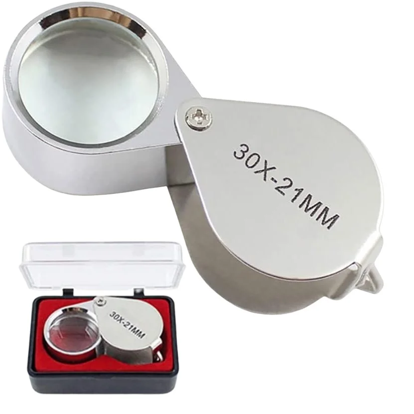 Folding Jewelry Magnifier Portable Pocket Magnifying Glass For Antique Diamond Appreciation 10x / 20x / 30x Magnification
