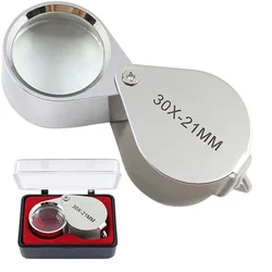 Folding Jewelry Magnifier Portable Pocket Magnifying Glass For Antique Diamond Appreciation 10x / 20x / 30x Magnification