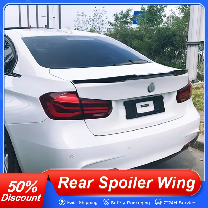 

For BMW 3 Series F30 F35 318i 320i 325i 330i Sedan 4D M4 Style ABS Rear Trunk Lid Ducktail Lip Car Spoiler Wings Accessories
