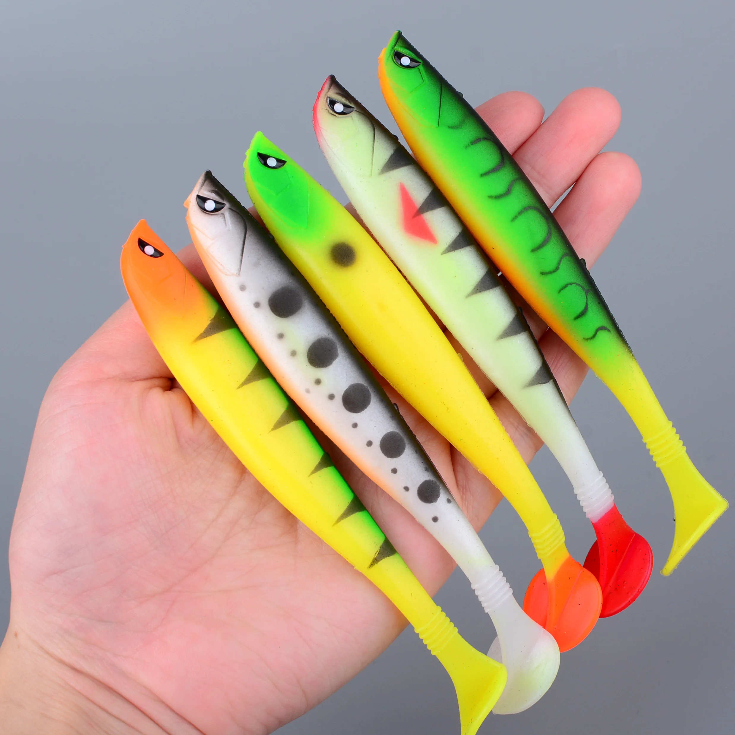 1 Stück Hechtangelköder Pig Shad 12cm 9g mit Farbdruck, Paddelschwanz-Shad aus Silikon, natürlicher Köder für Musky-Fische und Karpfenangeln – Detail 4