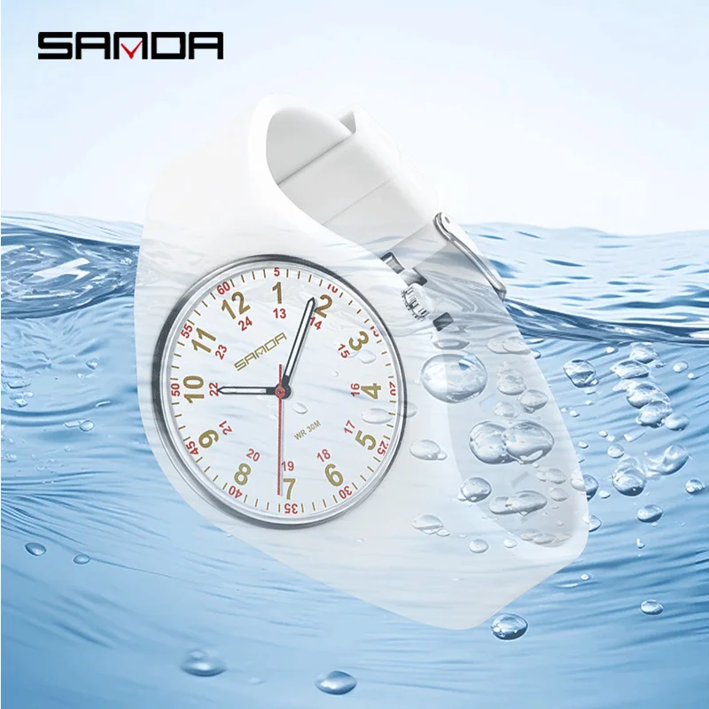 SANDA Bestverkopende minimalistische modieuze studentensport waterdichte siliconen quartz horloge jongen meisje casual klok kinderen geschenken