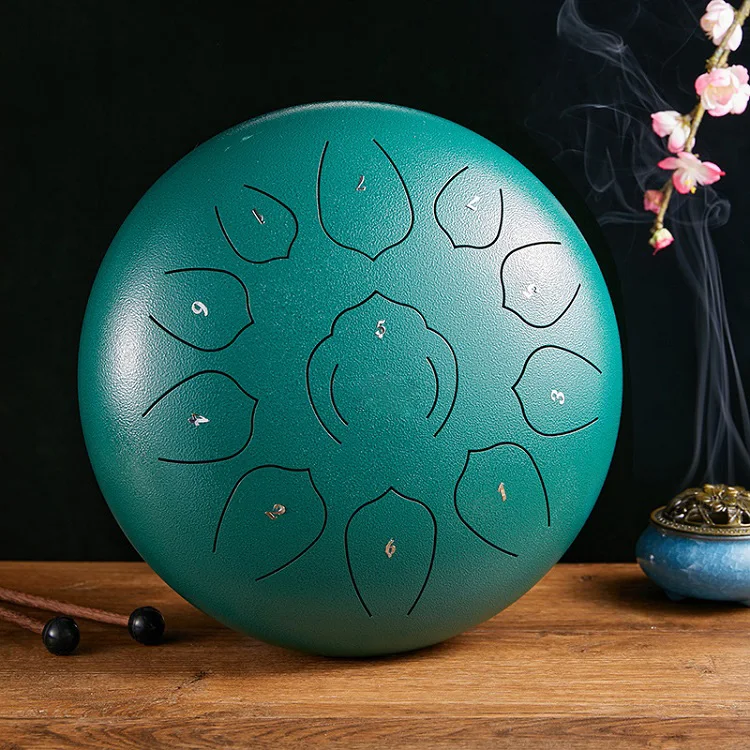 

Hooqu Hot Sale 10 Inch 11 Tone Tongue Drum Percussion Musical Instrument With Drumsticks With A Clean Ethereal Buddha-like Soun