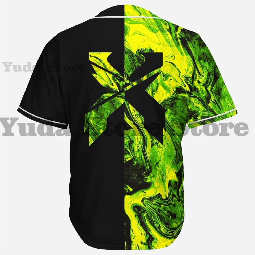 Acid green toxic slime excision rave baseball Jersey for EDM festivals