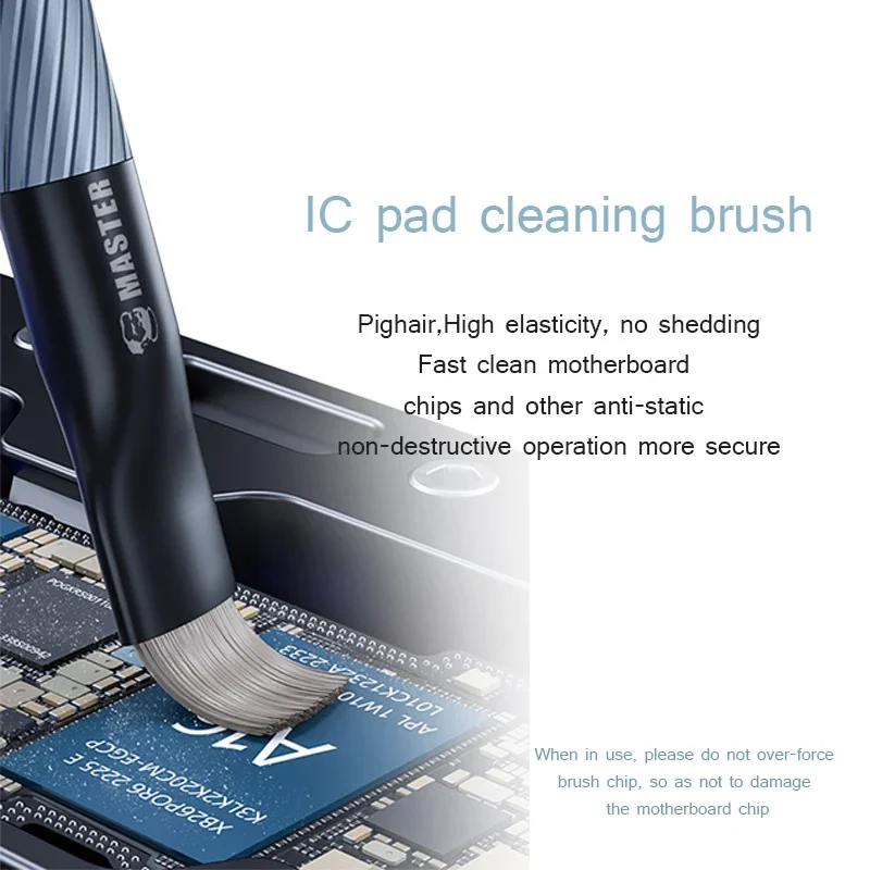 ช่างเหล็กแปรงเมนบอร์ดชิปกาวกําจัด IC Pad ทําความสะอาด PCB CPU ทําความสะอาดฝุ่น PCB BGA ซ่อมแปรงบัดกรี