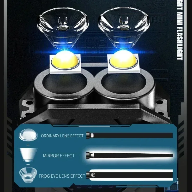 مصباح جيب مغناطيسي متعدد الاستخدامات - ضوء COB LED مدمج للغاية مع أوضاع قابلة للتعديل وخطاف سلسلة المفاتيح