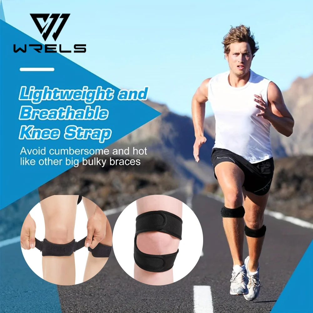 WRELS Patella Knee Strap Sports Kneepad Adjustable Knee Band  Professional Protector Pad Belted Protector Open Knee Wrap Band