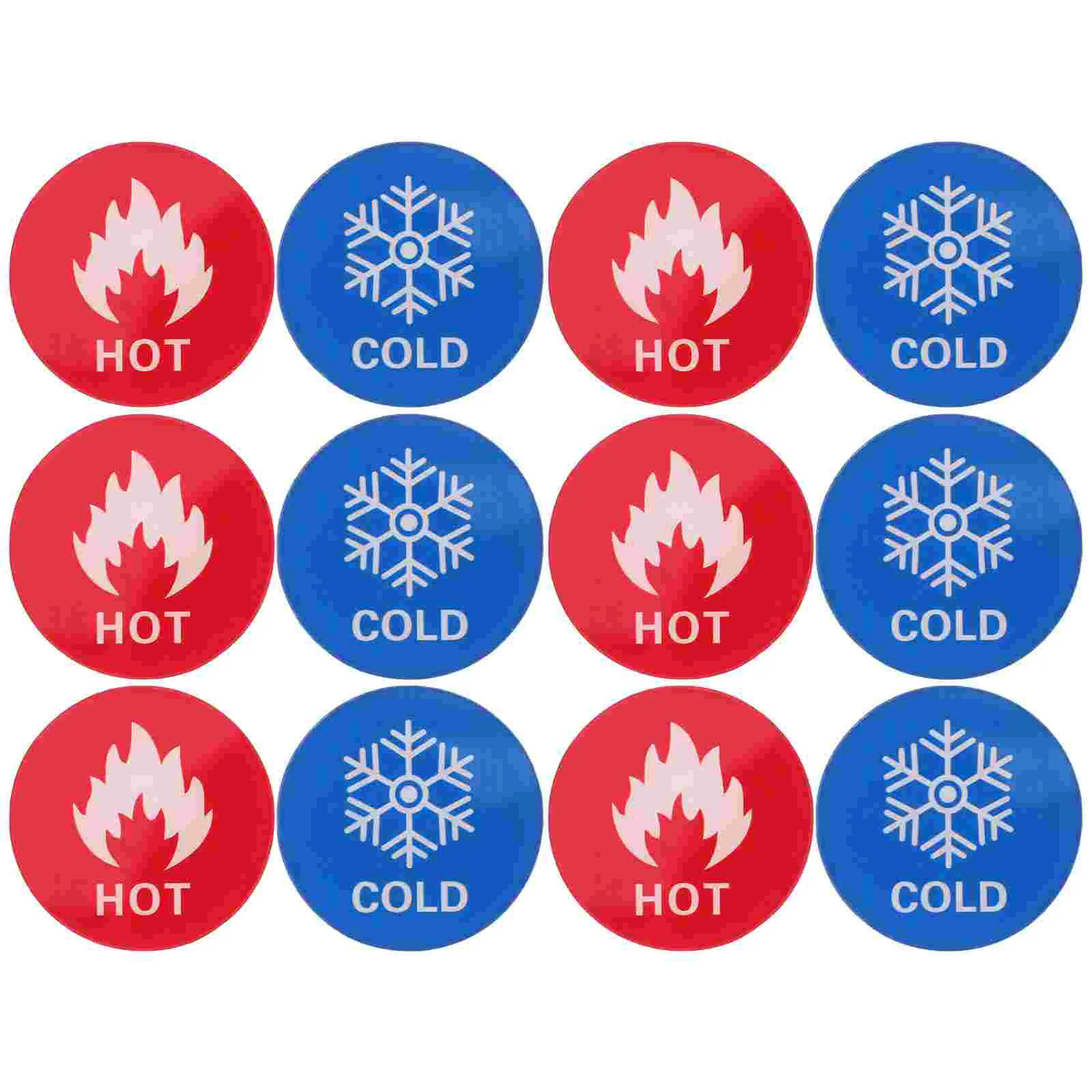 6 paar warm- en koudwaterlabels, stickers, handwasbord, compatibele overdracht