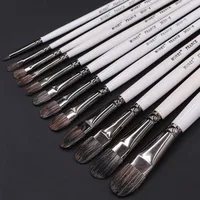 MONET Filbert-Juego de pinceles de pintura de mezcla de pelo de Marta, pincel de pintura para acuarela acrílica Gouache, suministros de Arte de pintura al óleo