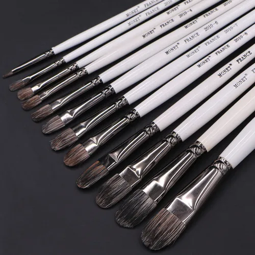 Imagen 1 del producto MONET Filbert-Juego de pinceles de pintura de mezcla de pelo de Marta, pincel de pintura para acuarela acrílica Gouache, suministros de Arte de pintura al óleo