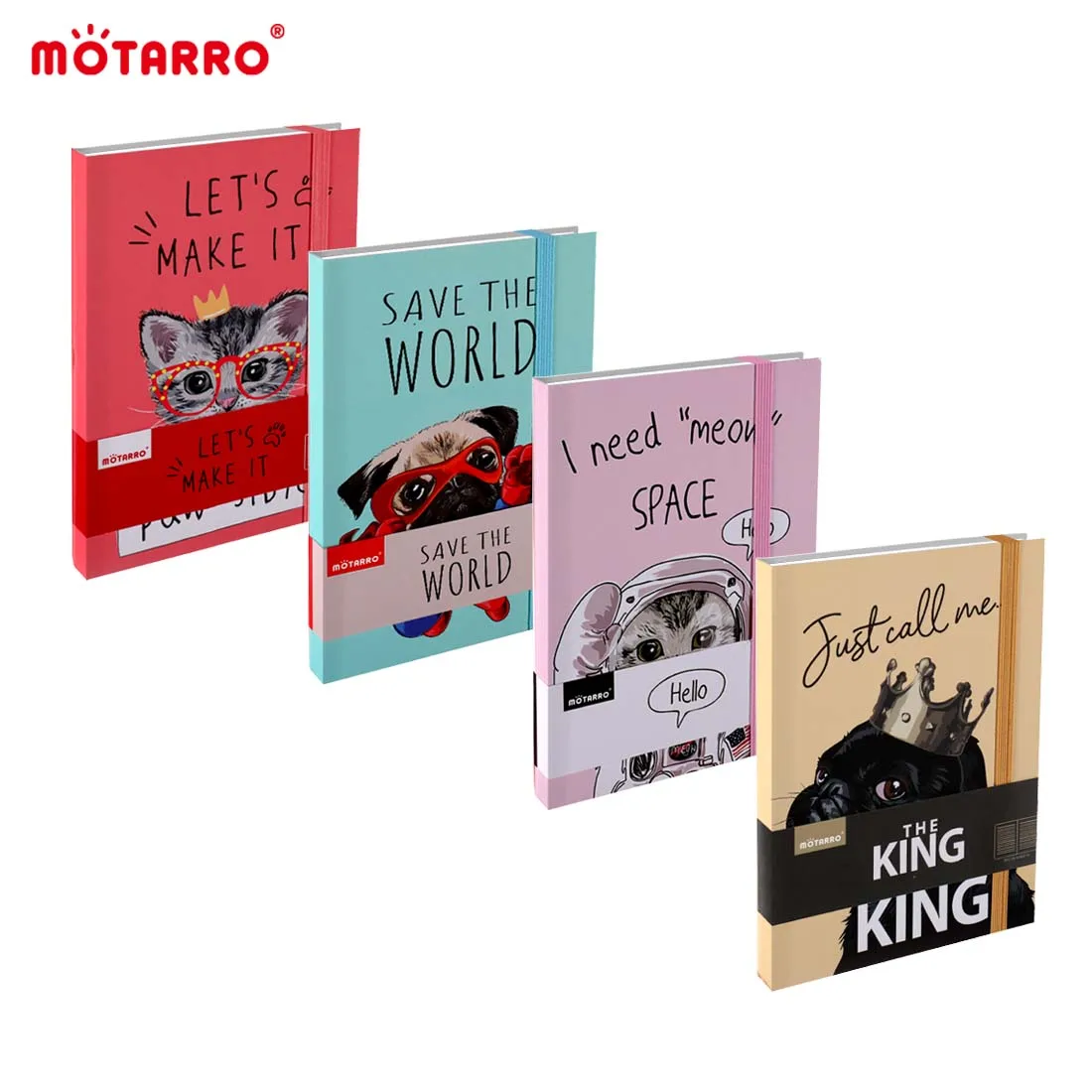 MOTARRO 1Pcs A7 Notebook Cartoon Notepad Cat and Dog Illustration Memo Ins Hand Ledger for Student School Office Supplies Note