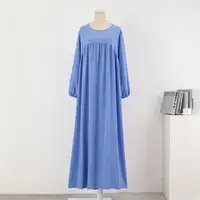 Femmes robes Maxi amples Robe musulmane printemps automne femme manches longues décontracté solide poches Robe longues robes Mujer robes 5