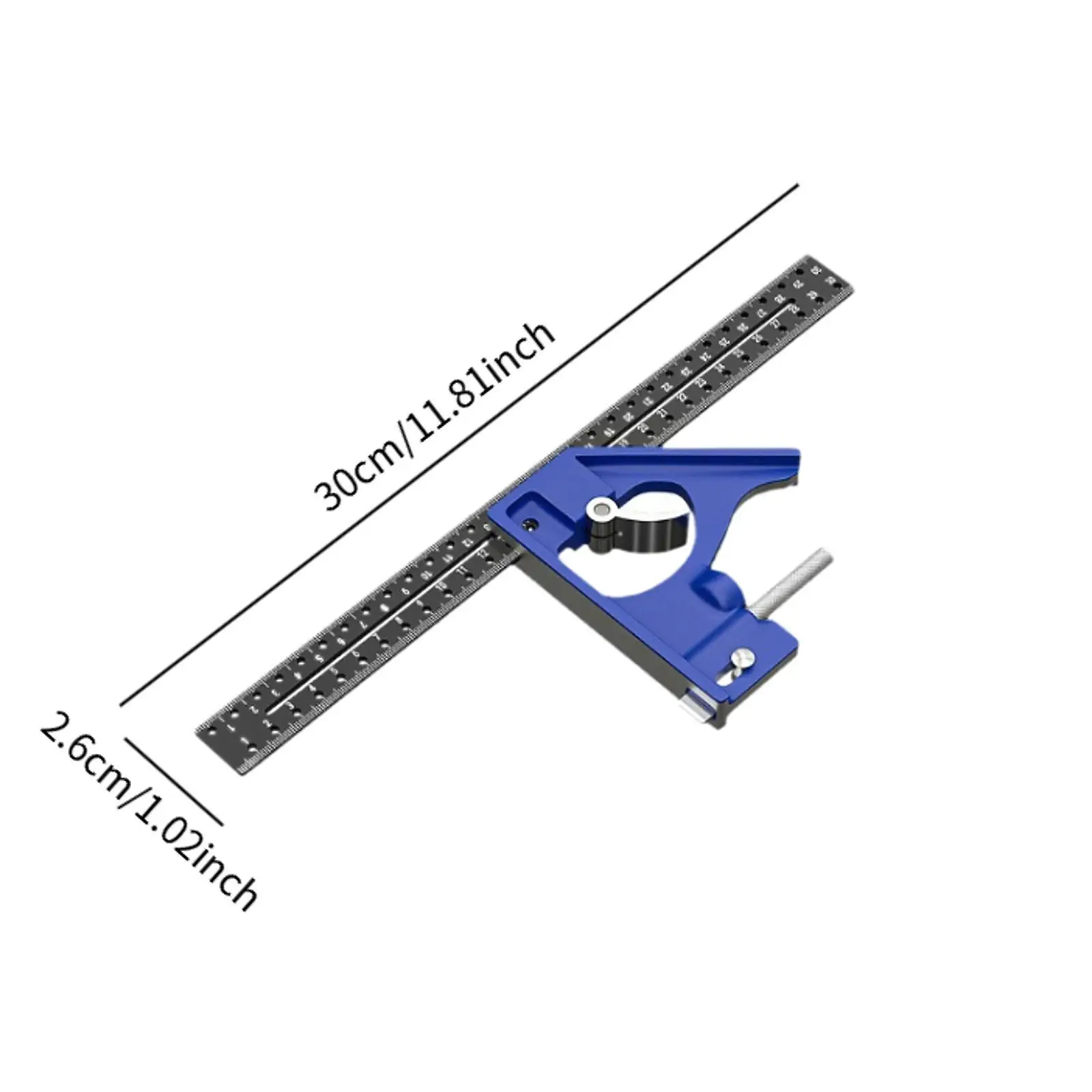 Metal Ruler Framing Square 12inch Carpentry Tool Aluminum Alloy Combination Square for Woodworking Engineer Carpenter Precision