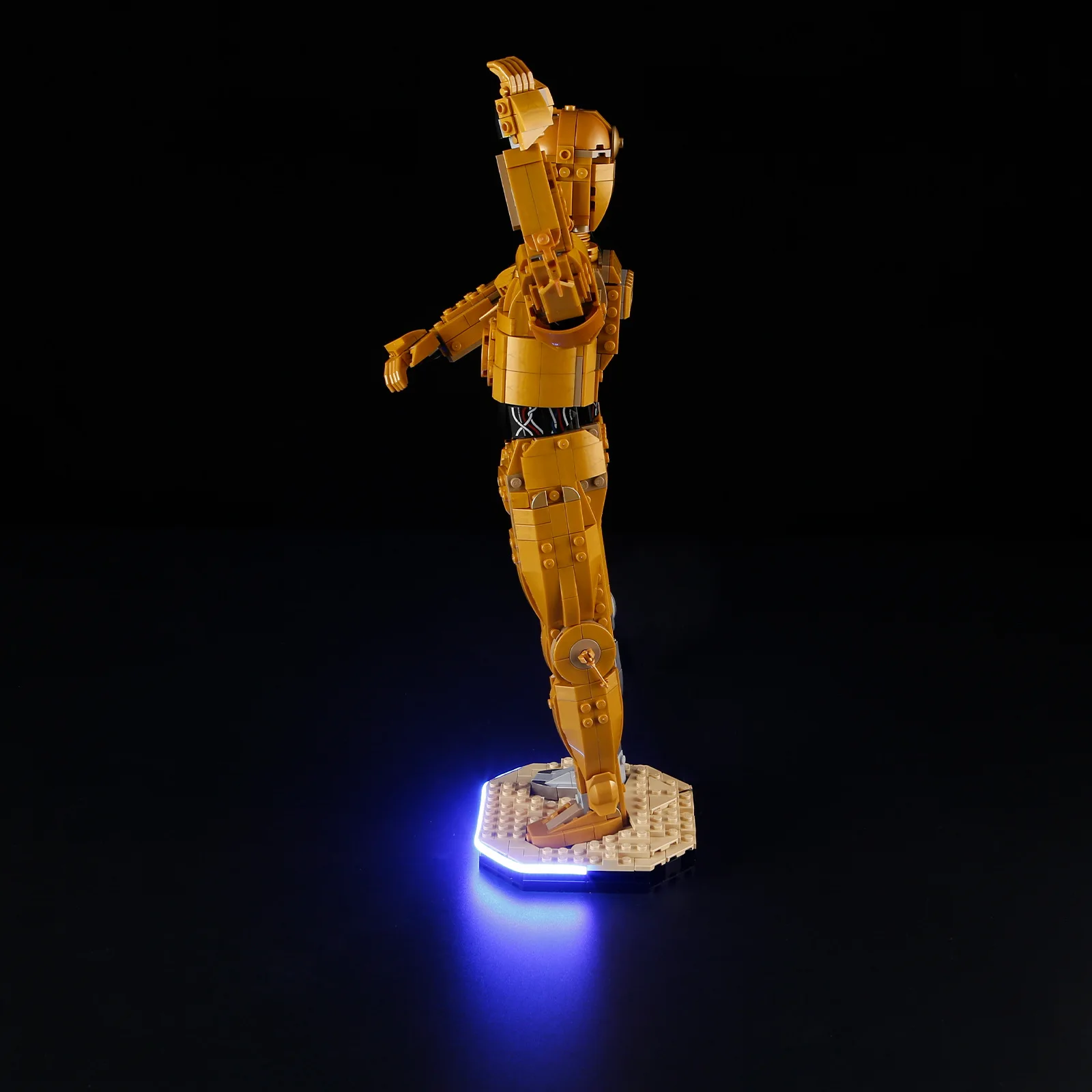 (Only LED Light No Bricks) 75398 C-3PO Star Robot Statuette Ideas (Not Include Building Blocks Bricks Kits Sets Model)