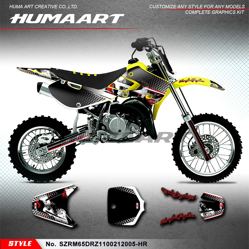 

HUMAART Dirtbike Graphics Racing Sticker for Suzuki RM 65 DRZ 110 02 03 04 05 06 07 08 09 10 11 12, SZRM65DRZ1100212005-HR