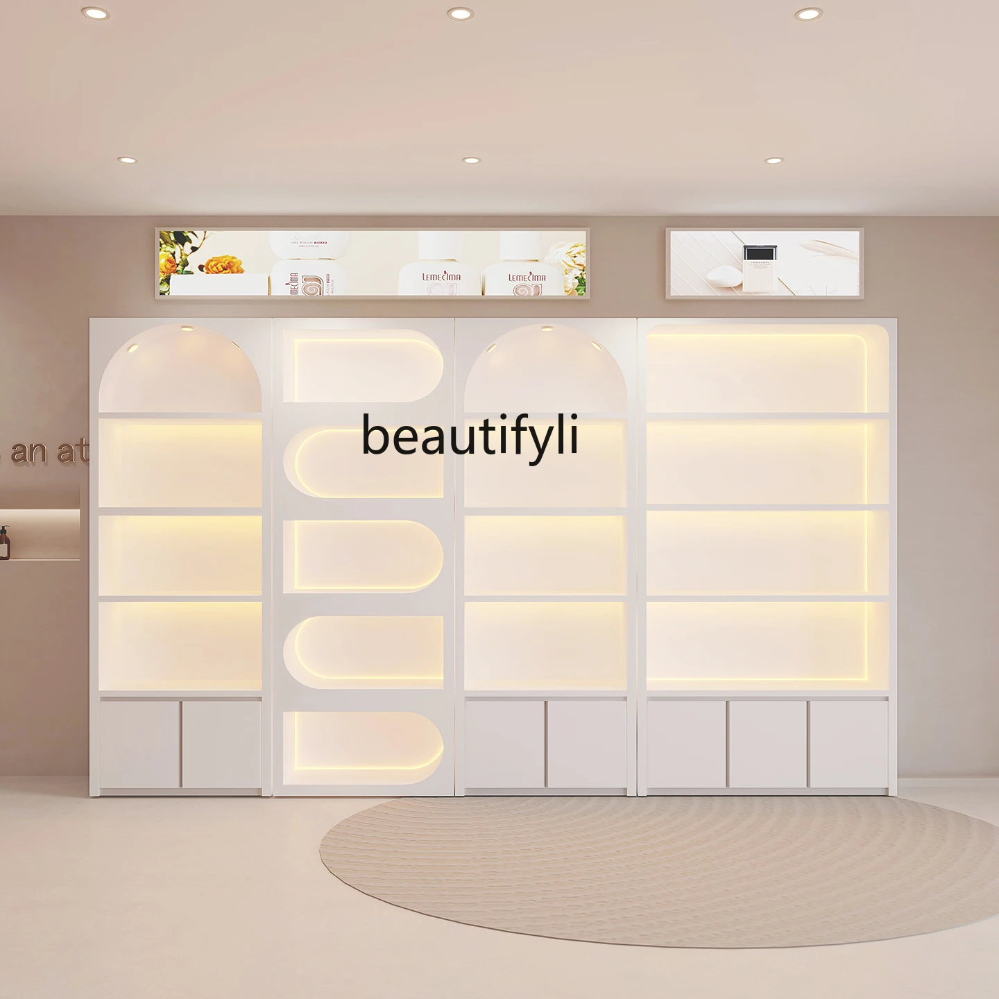 

High-end atmospheric beauty salon skin care product display cabinet, cosmetic rack manicure display cabinet
