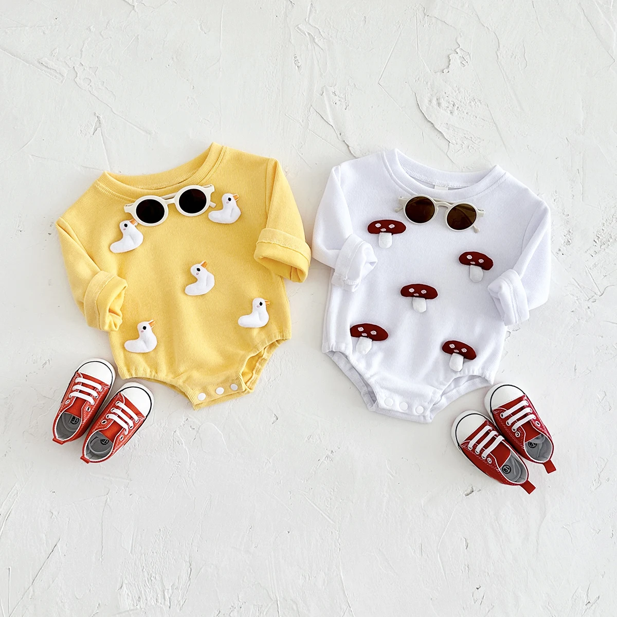 Spring/Autumn Baby Boys Girls Bodysuit Triangle Bubble Romper Cute Cartoon 3D Cloth Decoration Warm Newborn Clothes 0-18M