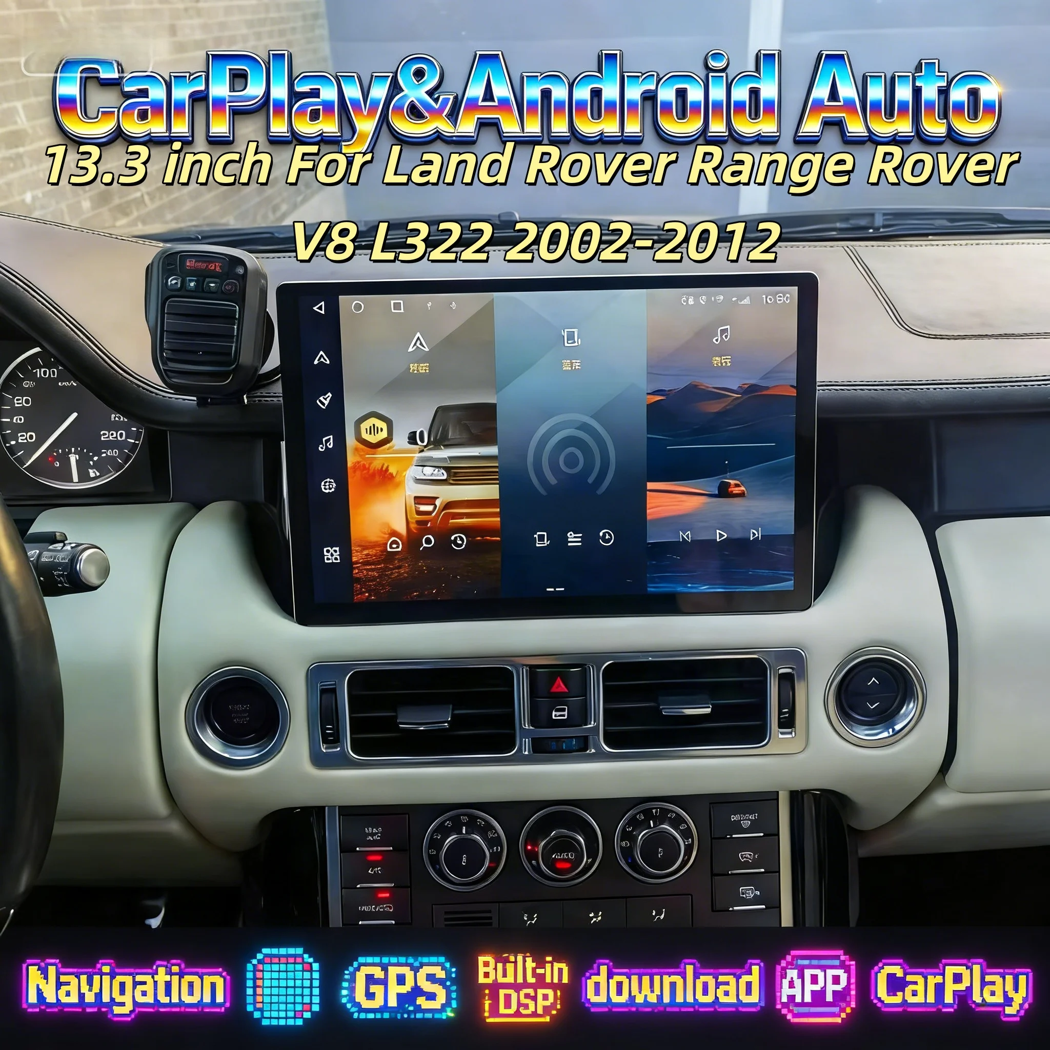 

Multimedia Android BT 5.0 Stereo DSP For Land Rover Range Rover V8 L322 2002-2012 Radio Carplay Navigation Player Headunit 13.3"