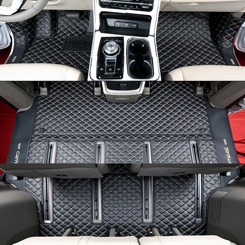 Custom Car Floor Mats For Kia Carnival Sedona KA4 2021 2022 2023 7 seats 8 seats Interior Carpets Rugs Foot Pads Accessories